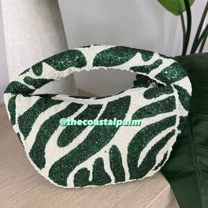 Green and White Sincerely Jules Viral Beaded Bag, NWT